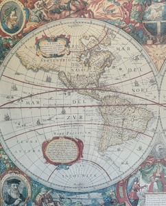 lot 190 image: Classy Framed World Map