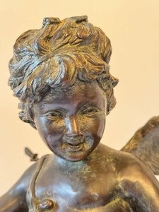 lot 5 image: Maitland Smith Metal Cupid Sculpture