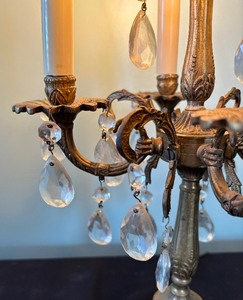 lot 198 image: Vintage Brass Five Arm Lamp