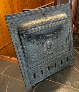 lot 316 image: Vintage Metal Fireplace Front