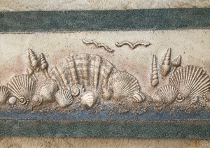lot 334 image: Tempting Seashell Motif Textured Plaster Art
