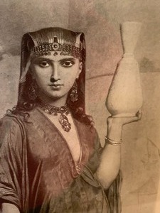 lot 276A image: Vintage Framed 1860 Print Etching A Woman of Thebes