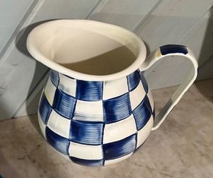 lot 365 image: MacKenzie-Childs Royal Check Pitcher