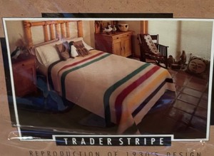 lot 89A image: New Beacon Trading Company Color Striped Loom Woven Blanket