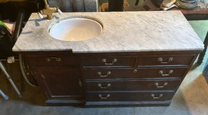 lot 375 image: Marble Top Vanity