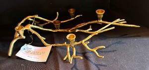 lot 401 image: New Frontline Golden Branch Candle Holders