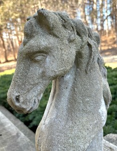 lot 411 image: Cement Horse Head Decorative Sculpture