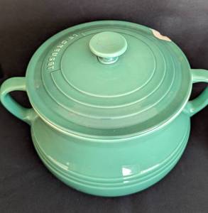 lot 220 image: Le Creuset Covered Dish and Small Pitcher
