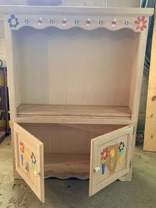 lot 443 image: Adorable Kids Two Shelf Shelving Unit with Two Door Cabinet