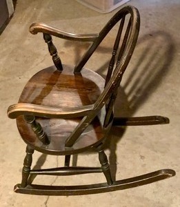 lot 444 image: Vintage Child Size Wood Rocking Chair