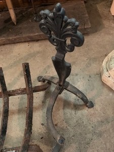 lot 451 image: Vintage Fireplace Grate with Andirons