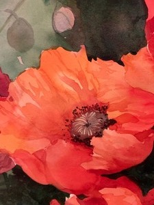 lot 289 image: Beautiful Unframed Floral Original Watercolor on Paper