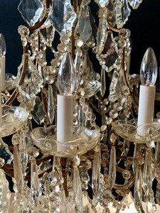lot 441 image: Vintage Chandelier With Glass  Crystal Accent Beads