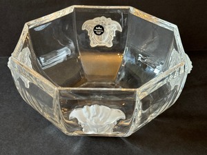 lot 31 image: Vintage Versace for Rosenthal Medusa Crystal Bowl
