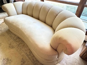 lot 234 image: Vintage Neutral Colored Upholstered Sofa