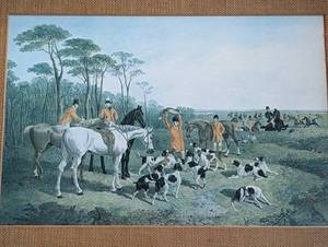 lot 103 image: Framed Vintage Fox Hunt Print #1