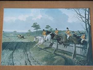 lot 104 image: Framed Vintage Fox Hunt Print #2