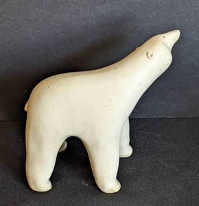 lot 110 image: Ceramic Polar Bear Figurine by Dan and Lee Ross