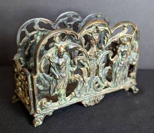 lot 113 image: Antique Art Nouveau Brass Letter Holder
