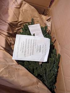 lot 459 image: New Frontgate Grand Noble 7.5ft Pre Lit Christmas Tree