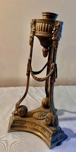 lot 279 image: Vintage Candle Holder and Two Arm Brass Candelabra Lamp