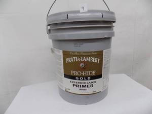 lot 9 image: 5 gal P & L Pro hide gold exterior latex primer