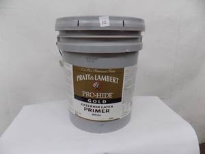 lot 10 image: 5 gal P & L Pro hide gold exterior latex primer  White
