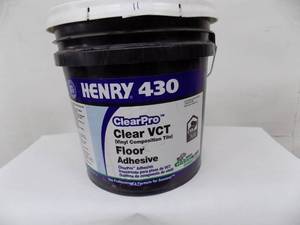 lot 11 image: 4 gal - Henry 430 clear pro. Clear. Vct floor adhesive.