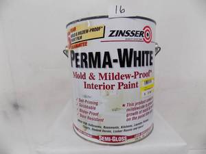 lot 16 image: 1 gal Ziwsser Perma White - mold & mildew proof  - interior paint.