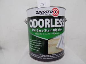 lot 15 image: 1 gal Ziwsser Odorless oil base stain blocker. Interior - white.