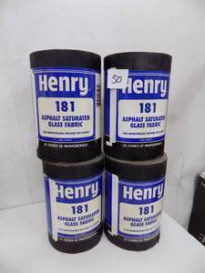 lot 50 image: 4 rolls Henry 181 asphalt glass fabric - 6 x 150 per roll