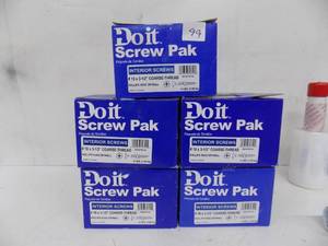 lot 99 image: 5 - 4lbs Interior Screws  #10 x 3 12 coarse thread,  Phillips head, Dry wall