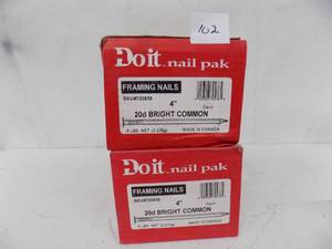 lot 102 image: 2 - 5 lbs boxes - Framing Nails  4 x 20d bright Common