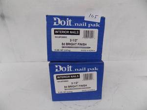 lot 105 image: 2 - 5 lbs boxes - Interior Nails  2 12 x 8 d bright finish