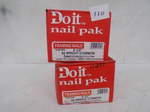lot 110 image: 2 - 5 lbs boxes - Framing Nails  2 12 x 8 d bright Common