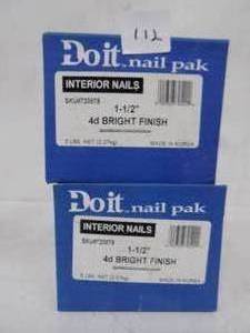 lot 112 image: 2 - 5 lbs boxes - Interior Nails   1 12 x  4 d bright finish