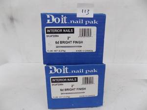 lot 113 image: 2 - 5 lbs boxes - Interior Nails   2 x  6 d bright finish