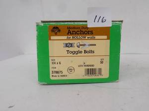 lot 116 image: 50 qty - Anchors for hollow walls, Toggle bolts 14 x 16