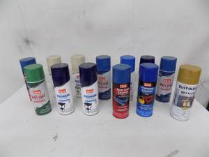 lot 131 image: 13 cans Spray paint
