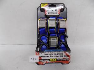 lot 185 image: 4 pk 1x6 Cam lock tie down