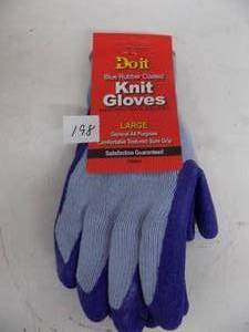 lot 198 image: Large blue grip master gloves 12 pair case