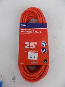lot 214 image: 25 medium duty extension cord