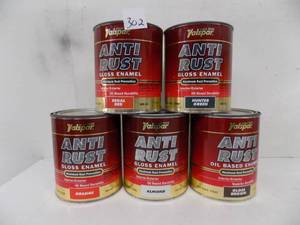 lot 302 image: 5 qts valspar antirust gloss enamel