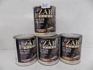 lot 305 image: 4 qts ZAR wood stain and polyurethane
