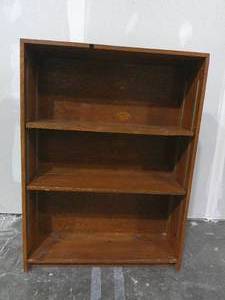 lot 5 image: 49 x 36 3 Tier Solid Wood Book Shelf