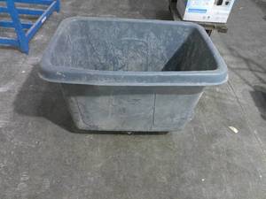 lot 50 image: Small Rubbermaid Roller Basket Truck Cart