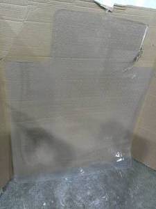 lot 88 image: Moderate Use Studded Chair Mat for Low Pile Carpet, 45 x 53, Wide Lipped, Clear-Impact Crack on Top Left