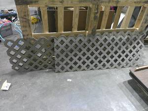 lot 124 image: Set of 3 Gray Lattice Boards