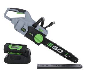 lot 4 image: EGO POWER 56-volt 14-in Brushless Battery 2.5 Ah Chainsaw (Battery and Charger Included) (Retails for $279)