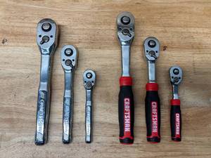 lot 22 image: CRAFTSMAN 6PC 72T Rachet Set CMMT89602 14, 38, 12